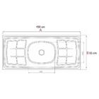 Balcão Gabinete Gabriela Com Pia Inox 150cm 4 Portas Branco/p