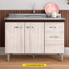 Balcão Gabinete Gabriela De Pia 120cm Sem Tampo 3 Portas Cast