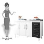 Balcão Gabinete Isabel Com Pia Inox 160cm Castanho E Avelã