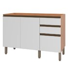 Balcão Gabinete Macadâmia Para Pia 2 Portas Freijó/branco