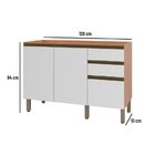 Balcão Gabinete Macadâmia Para Pia 2 Portas Freijó/branco