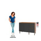 Balcão Gabinete Macadâmia Para Pia 2 Portas Freijó/grafite