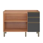 Balcão Gabinete Macadâmia Para Pia 2 Portas Freijó/grafite