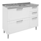 Balcão Gabinete Múltipla Aço Com Pia Inox 105cm 6019 Branco -