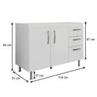 Balcão Gabinete Nathan E Pia Inox 120cm 2 Portas - Nathy Móve