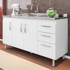 Balcão Gabinete Nathan E Pia Inox 160cm Branco