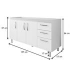 Balcão Gabinete Nathan E Pia Inox 160cm Branco