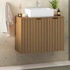 Balcão Gabinete Para Banheiro 80 Cm 02 Gavetas E 01 Porta Nic