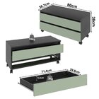 Balcão Gabinete Para Banheiro 80cm Com Rodízio E 2 Gavetas Bn