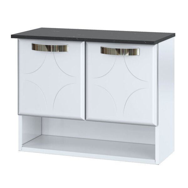 Balcão Gabinete Para Banheiro Em Aço Rubi 2 Portas Branco