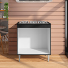 Balcão Gabinete Para Cooktop Cozinha Andréia 4/5 Bocas Com Ta