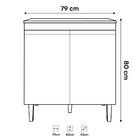 Balcão Gabinete Para Cooktop Cozinha Andréia 4/5 Bocas Com Ta