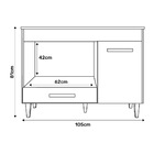 Balcão Gabinete Para Cooktop Cozinha Carla Com Tampo 1 Porta