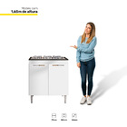 Balcão Gabinete Para Cooktop Cozinha Catarina Com Tampo 2 Por