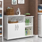 Balcão Gabinete Para Lavanderia Tampo Branco C/ 2 Portas