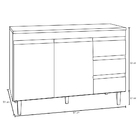 Balcão Gabinete Para Pia 100cm 2 Portas Andréia Cinza - Ajl M