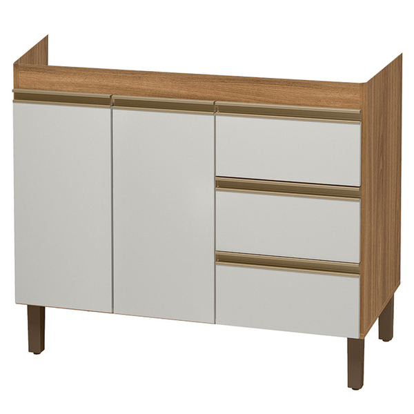 Balcão Gabinete Para Pia 100cm Sem Tampo 2 Portas Karen P14 N