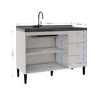 Balcão Gabinete Para Pia 120cm 2 Portas 3 Gavetas Branco - Fd