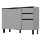 Balcão Gabinete Para Pia 120cm 2 Portas 3 Gavetas Sem Tampo B