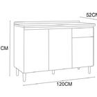 Balcão Gabinete Para Pia 120cm 3 Portas 1 Gaveta Branco - Fde
