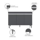 Balcão Gabinete Para Pia 120cm 3 Portas Com Tampo Manu Cinza