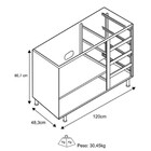 Balcão Gabinete Para Pia 120cm Evidence 2 Portas Sem Tampo 70