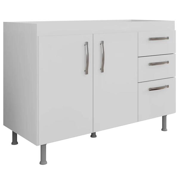 Balcão Gabinete Para Pia 120cm Nathan 2 Portas Branco - Nathy