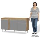 Balcão Gabinete Para Pia 150cm Sem Tampo 3 Portas 1 Gaveta Da