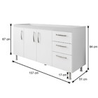 Balcão Gabinete Para Pia 160cm Nathan 3 Portas Branco - Nathy