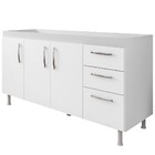 Balcão Gabinete Para Pia 160cm Nathan 3 Portas Branco - Nathy