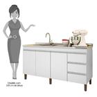 Balcão Gabinete Para Pia 160cm Sem Tampo 3 Portas Karen Z49 B