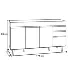 Balcão Gabinete Para Pia 180cm Sem Tampo Castanho/preto