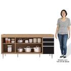 Balcão Gabinete Para Pia 180cm Sem Tampo Castanho/preto