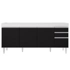 Balcão Gabinete Para Pia 180cm Sem Tampo Dallas Branco/preto