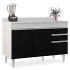 Balcão Gabinete Para Pia Com Tampo 120cm Michigan Branco/pto