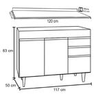 Balcão Gabinete Para Pia Com Tampo 120cm Michigan Branco/pto