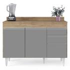 Balcão Gabinete Para Pia Com Tampo 120cm Michigan Cast/cinza