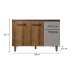 Balcão Gabinete Para Pia Sem Tampo 118cm França Ll Mel Titâni