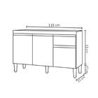 Balcão Gabinete Para Pia Sem Tampo 120cm 3 Portas E 1 Gaveta