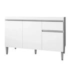 Balcão Gabinete Para Pia Sem Tampo 120cm 3 Portas E 1 Gaveta