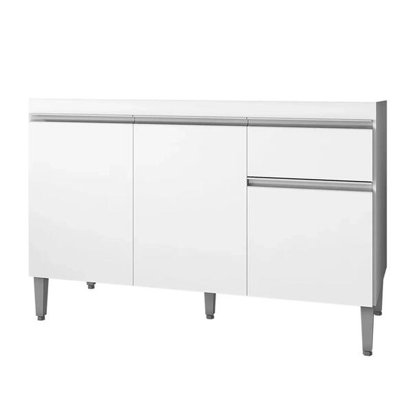 Balcão Gabinete Para Pia Sem Tampo 120cm 3 Portas E 1 Gaveta