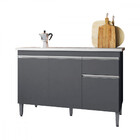 Balcão Gabinete Para Pia Sem Tampo 120cm 3 Portas E 1 Gaveta