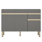 Balcão Gabinete Para Pia Sem Tampo 120cm Lina Z06 Gris - Mpoz