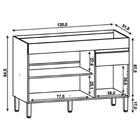Balcão Gabinete Para Pia Sem Tampo 120cm Lina Z06 Gris - Mpoz
