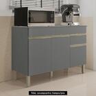 Balcão Gabinete Para Pia Sem Tampo 120cm Lina Z06 Gris - Mpoz