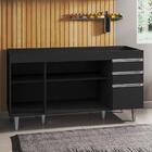 Balcão Gabinete Para Pia Sem Tampo 150cm  Marrocos Preto - Lu