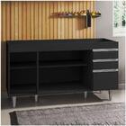 Balcão Gabinete Para Pia Sem Tampo 150cm  Marrocos Preto - Lu