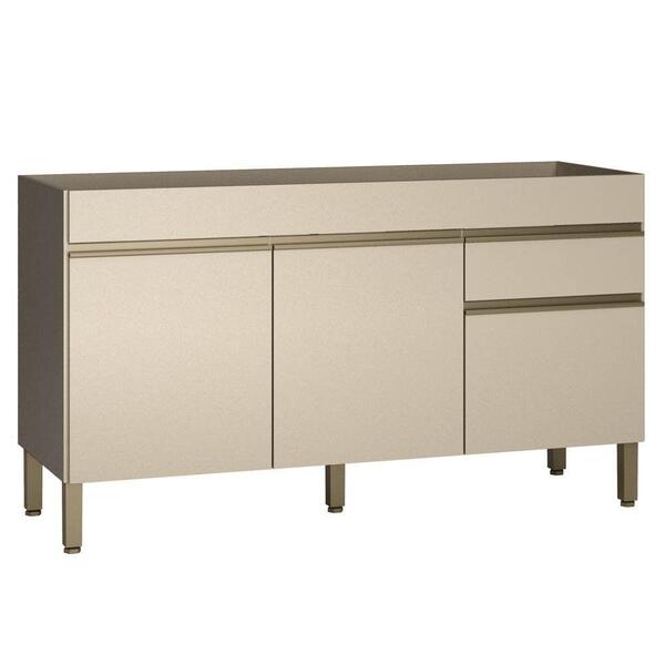 Balcão Gabinete Para Pia Sem Tampo 150cm Lina K02 Vanilla - M