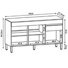 Balcão Gabinete Para Pia Sem Tampo 150cm Lina Z06 Gris - Mpoz
