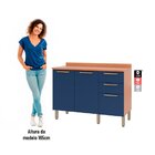Balcão Gabinete Sálvia 120cm Com Tampo 2 Portas 3 Gavetas Fre